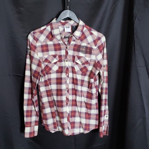 Women's LS Harley-Davidson button top - Picture 1 of 4